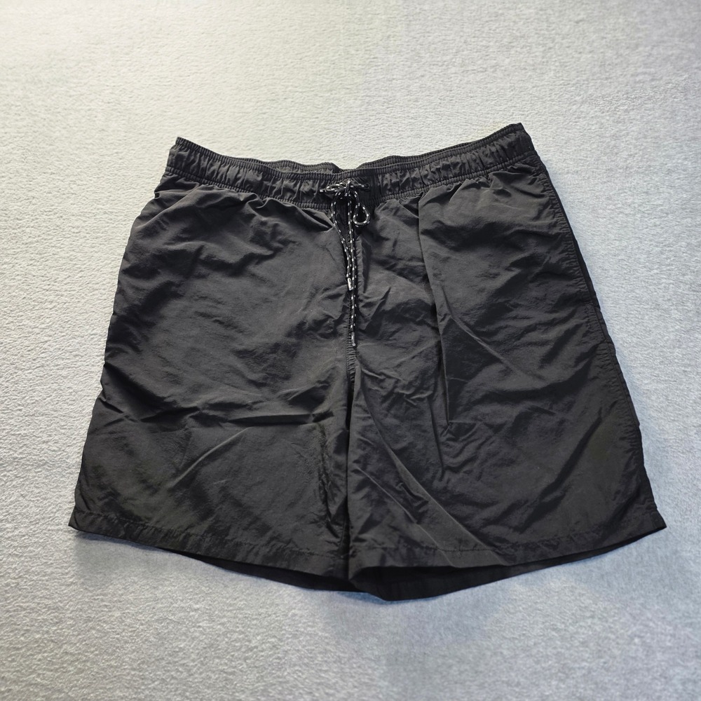 Goodfellow & Co Mens Black‎ Swim Trunks Size Large Mesh Lined Drawstring Shorts